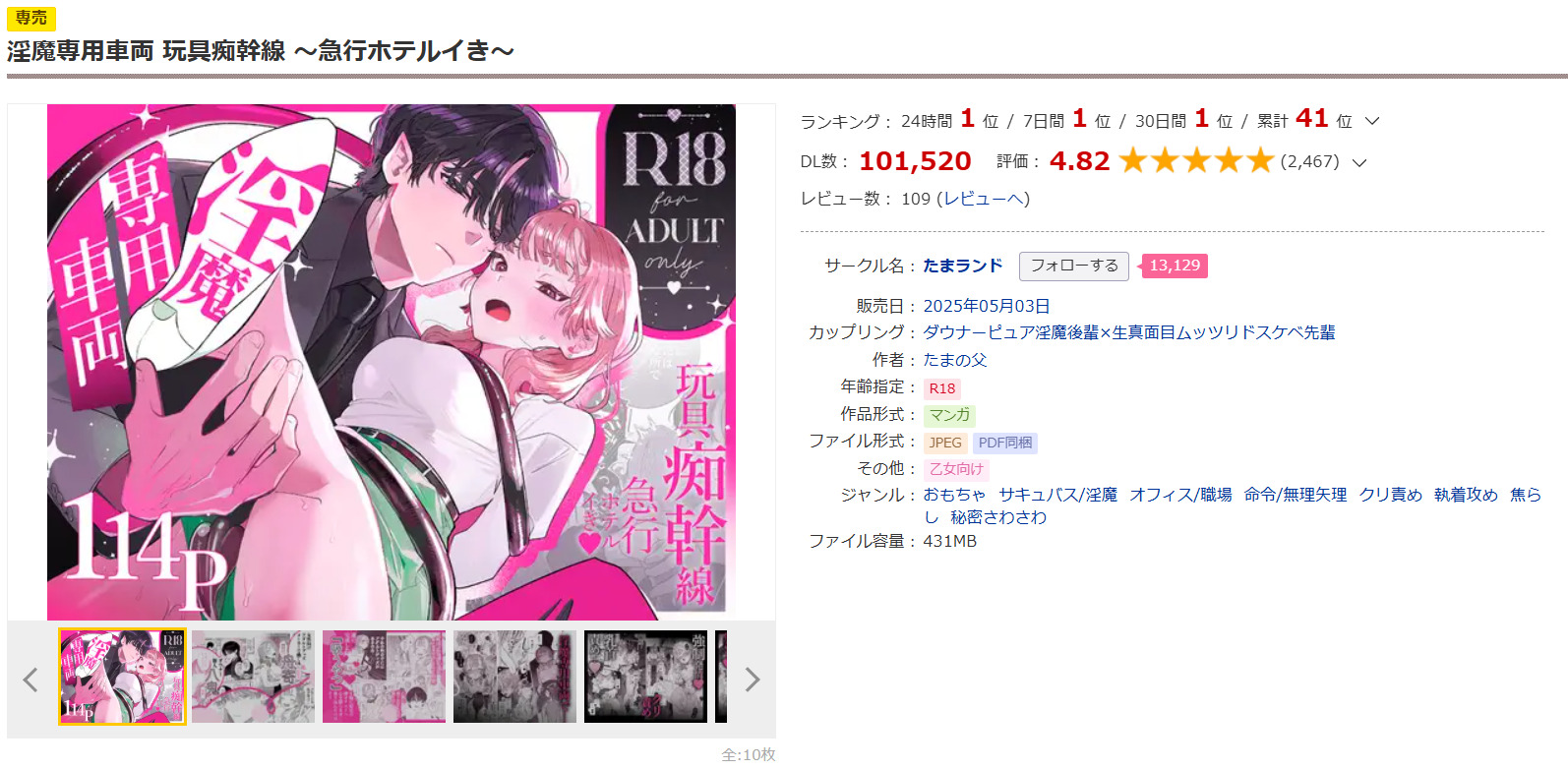 淫魔専用車両 玩具痴幹線 ～急行ホテルイき～DLsite